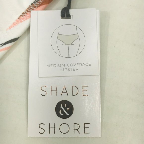 Shade And Shore Women's Sz Small Side Tie Hipster Bikini Swim Bottom Striped New - Picture 3 of 9